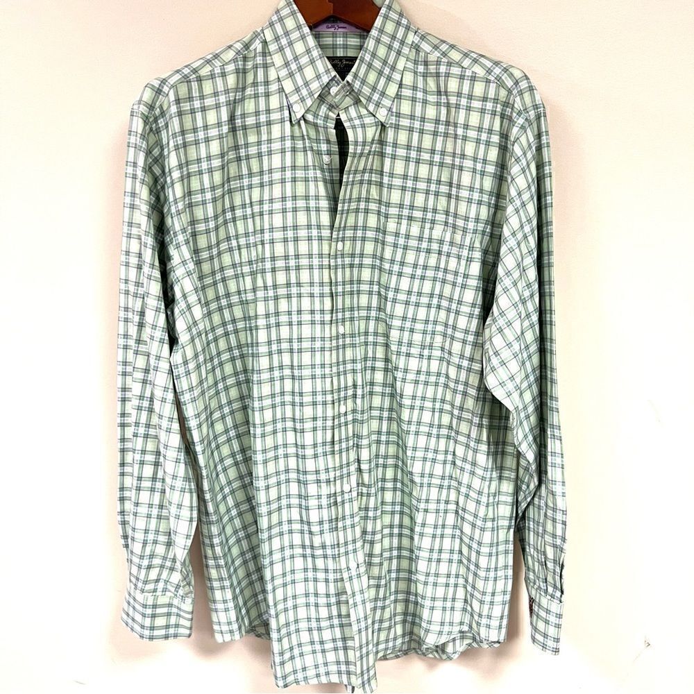 Bobby Jones cotton green and purple button down L